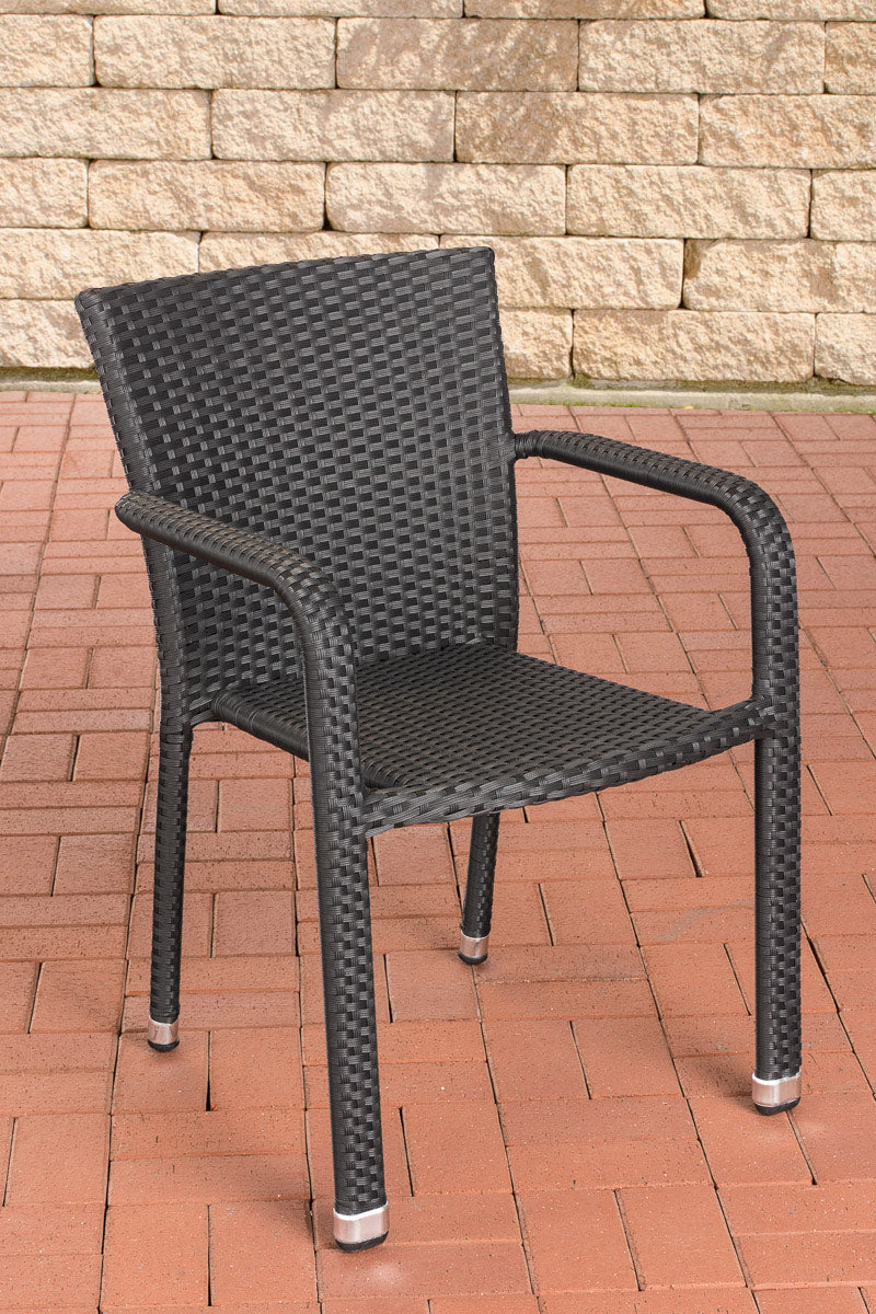 Tuinstoel, Terrasstoel - Waterbestendig & Stapelbaar voor Ruimtebesparing - Polyrattan & Aluminium Kleur bruin