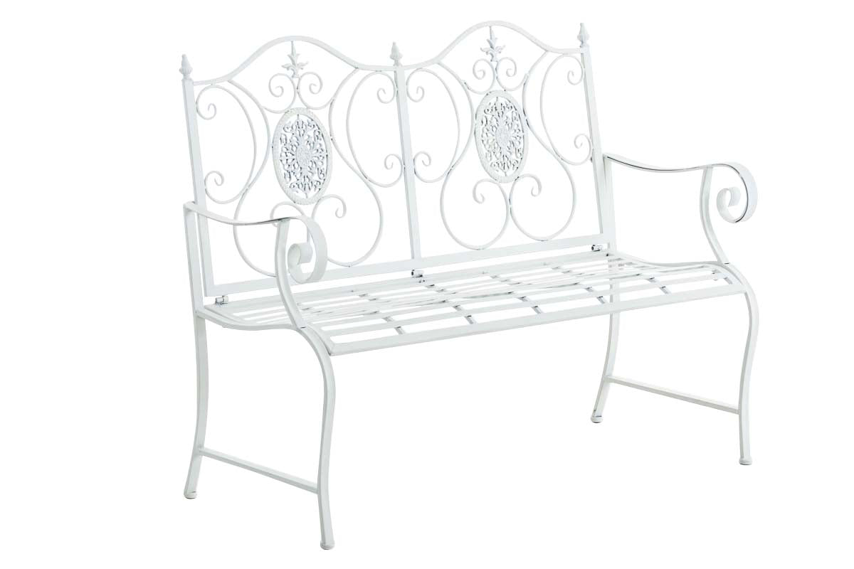 Romantische Tuinbank - Sierlijke Patio Zitmeubel - Duurzaam Hoogwaardig IJzer Kleur wit