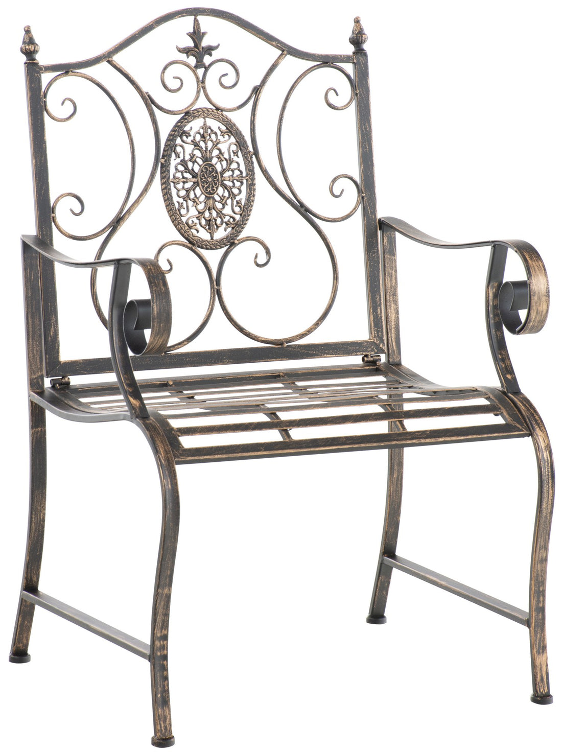 Elegant Tuinstoel - Sierlijke Metaalstoel - Weerbestendig en Robuust Design Kleur brons