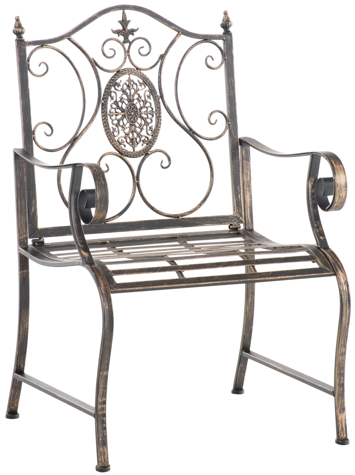 Elegant Tuinstoel - Sierlijke Metaalstoel - Weerbestendig en Robuust Design Kleur brons