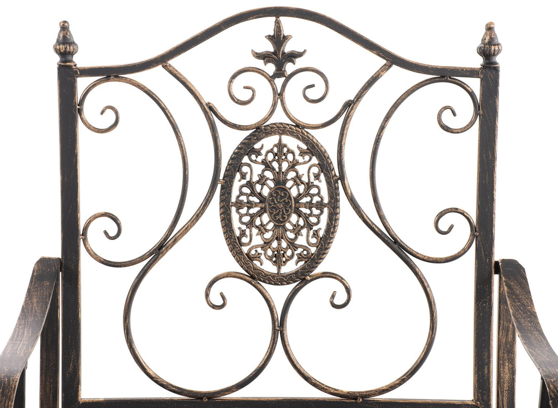 Elegant Tuinstoel - Sierlijke Metaalstoel - Weerbestendig en Robuust Design Kleur brons