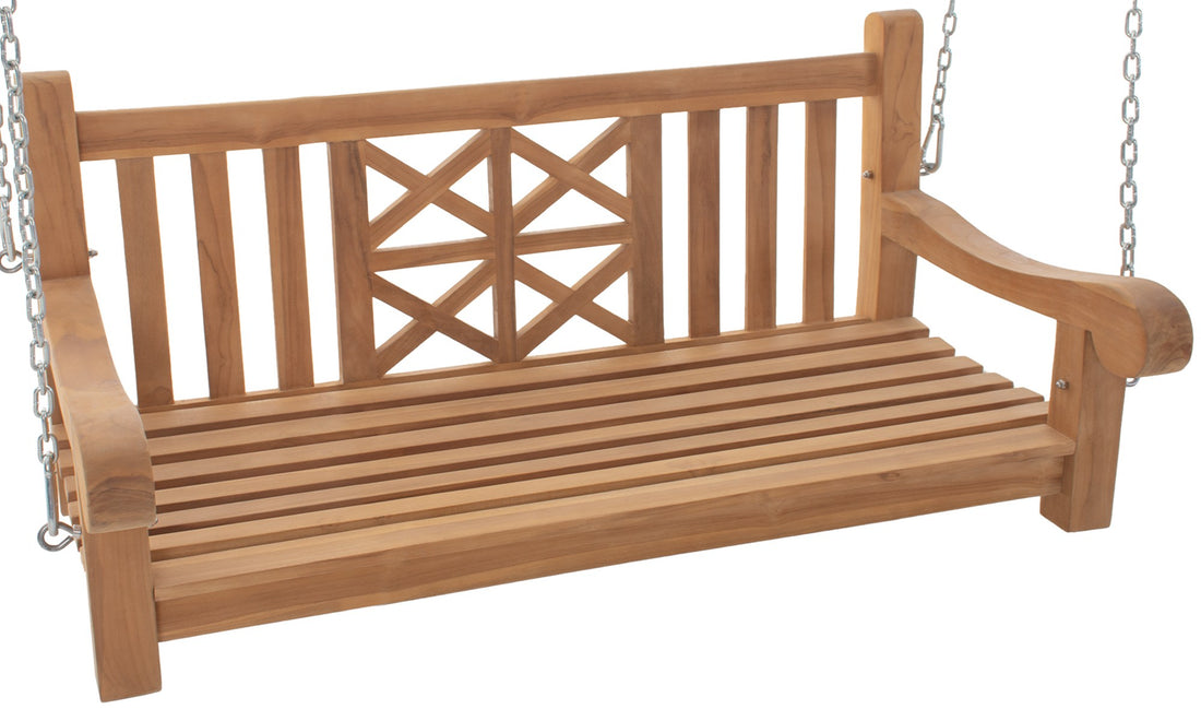 Schommelbank voor Buiten - Tuinbank - Weerbestendig Teakhout Kleur teak Maat