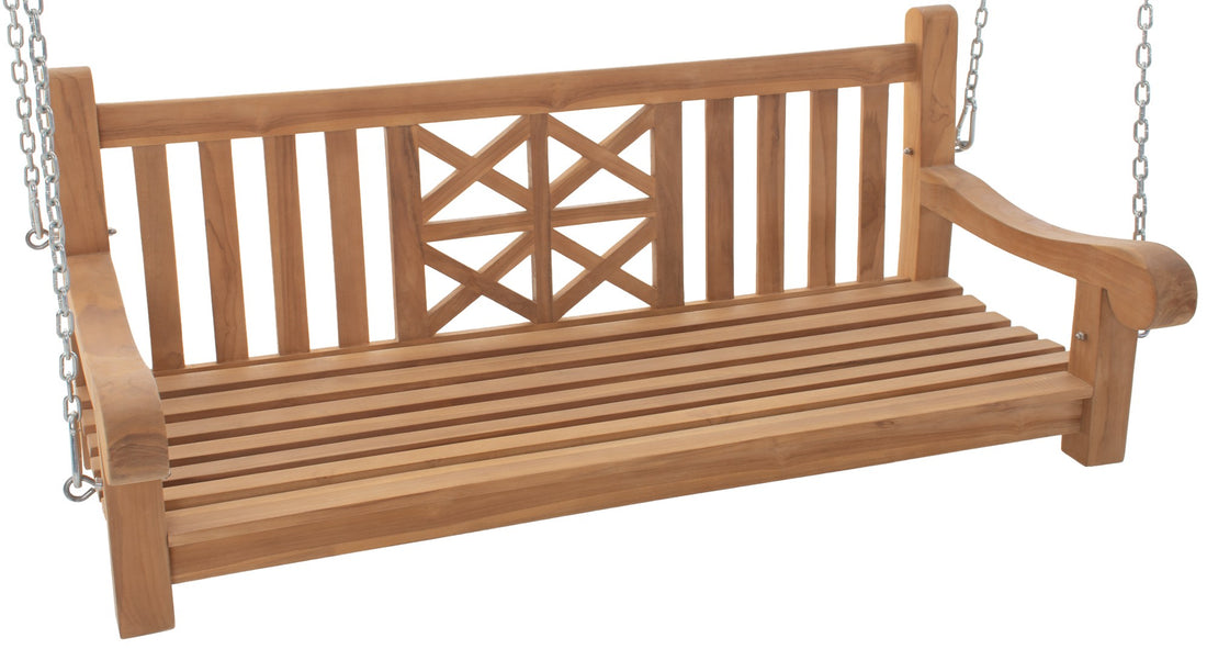 Schommelbank voor Buiten - Tuinbank - Weerbestendig Teakhout Kleur teak Maat