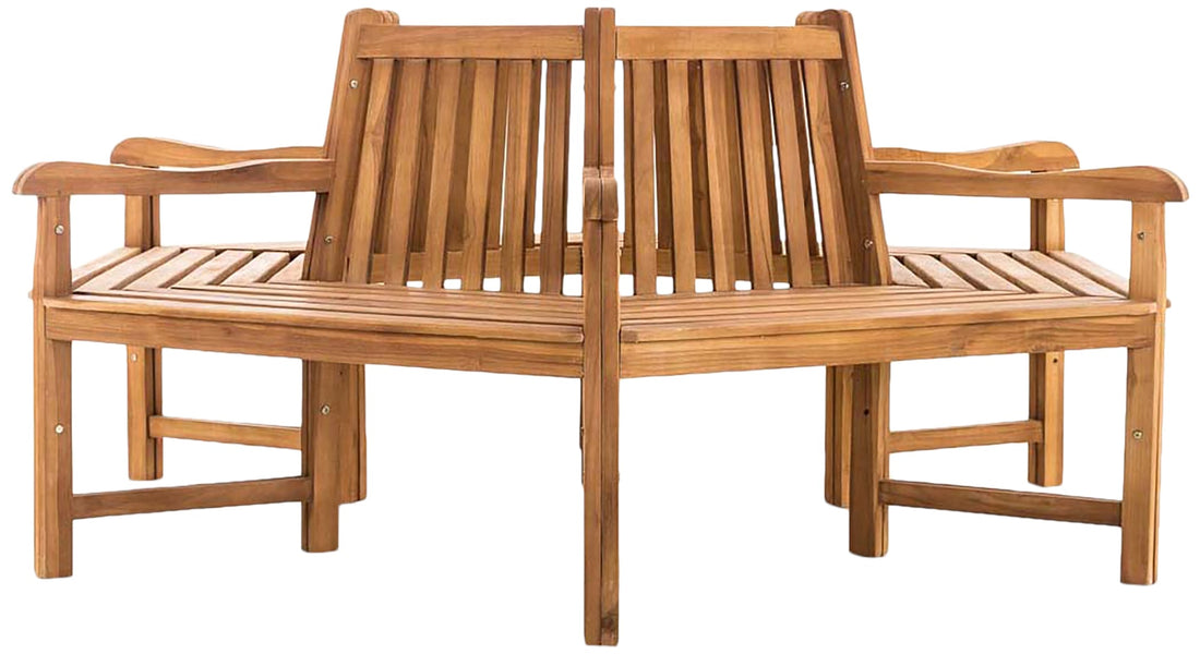 Ronde Teakhouten Tuinbank - Boomvriendelijk - Duurzaam Teak voor Weerbestendigheid Kleur teak Maat
