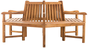 Ronde Teakhouten Tuinbank - Boomvriendelijk - Duurzaam Teak voor Weerbestendigheid Kleur teak Maat