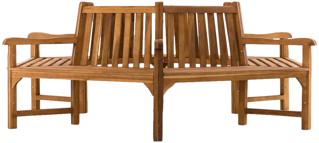Ronde Teakhouten Tuinbank - Boomvriendelijk - Duurzaam Teak voor Weerbestendigheid Kleur teak Maat