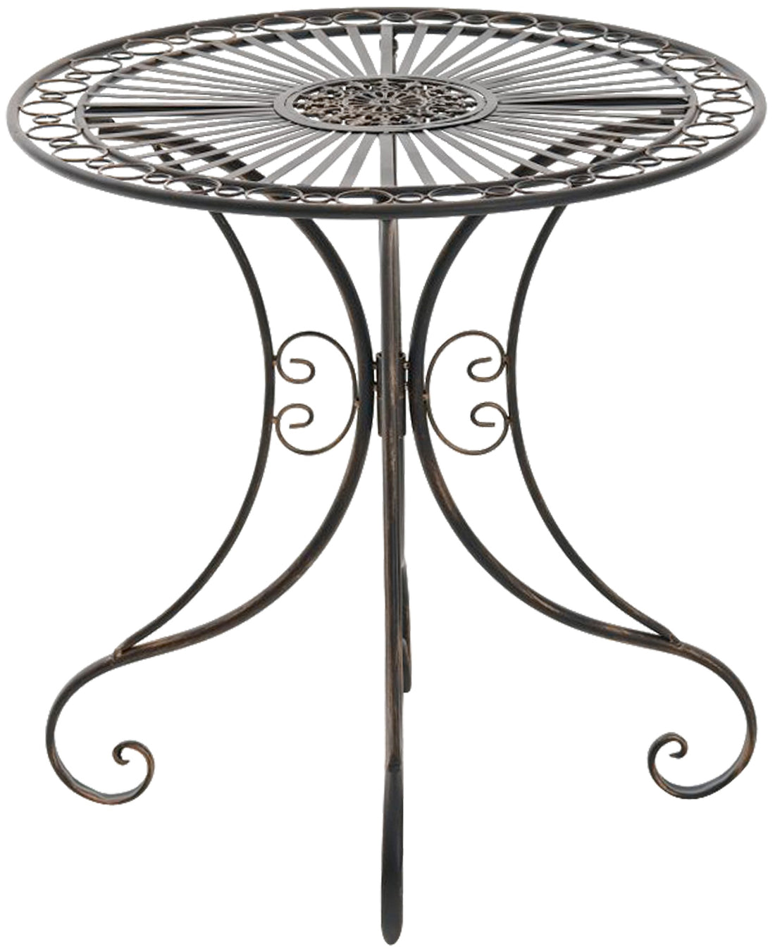 Elegante Tuintafel - Nostalgisch Design - Stabiel & Compact - IJzer, Gepatineerde Afwerking Kleur brons