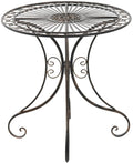 Elegante Tuintafel - Nostalgisch Design - Stabiel & Compact - IJzer, Gepatineerde Afwerking Kleur brons