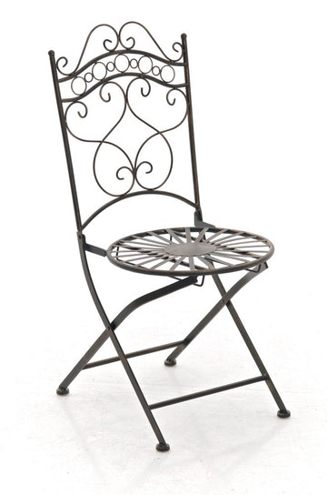 Charmante IJzeren Tuinstoel - Bistrostoel - Stabiel & Nostalgisch Design Kleur brons