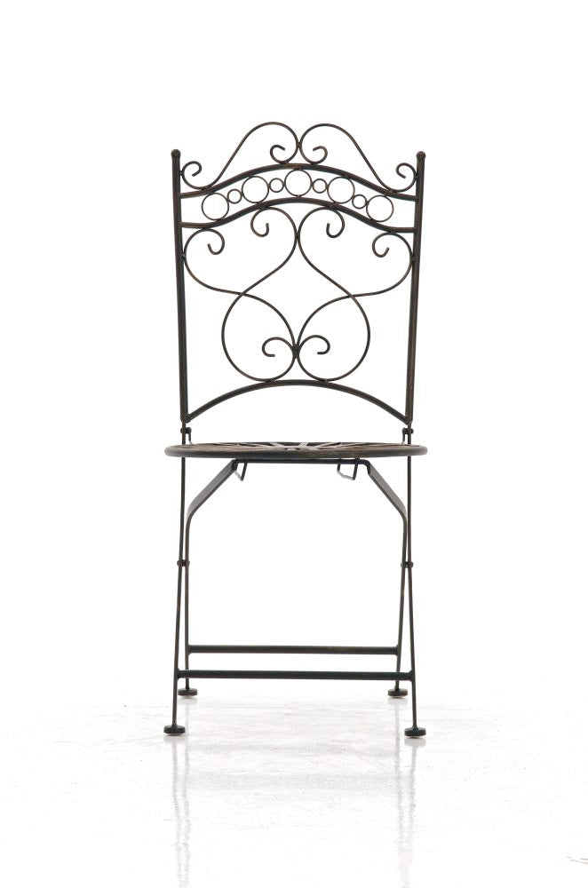 Charmante IJzeren Tuinstoel - Bistrostoel - Stabiel & Nostalgisch Design Kleur brons