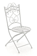 Nostalgische Tuinstoel - Elegante Blikvanger - Handgemaakte Details, Uiterst Stabiel Design Kleur antiek wit
