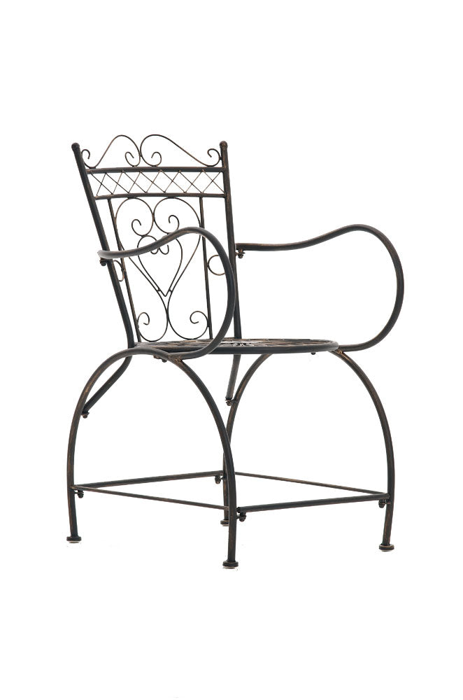 Nostalgische Tuinstoel - Antieke Tuinzetel - Handgemaakt IJzer, Stabiel Design Kleur bronzen