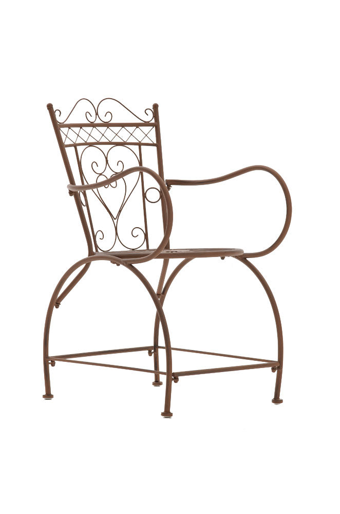 Nostalgische Tuinstoel - Antieke Tuinzetel - Handgemaakt IJzer, Stabiel Design Kleur antiek bruin
