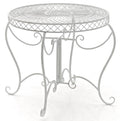 Tuin Tafel - Nostalgische Stijl - Handgemaakt Antieke Patina - IJzer Stabiel Kleur antiek wit