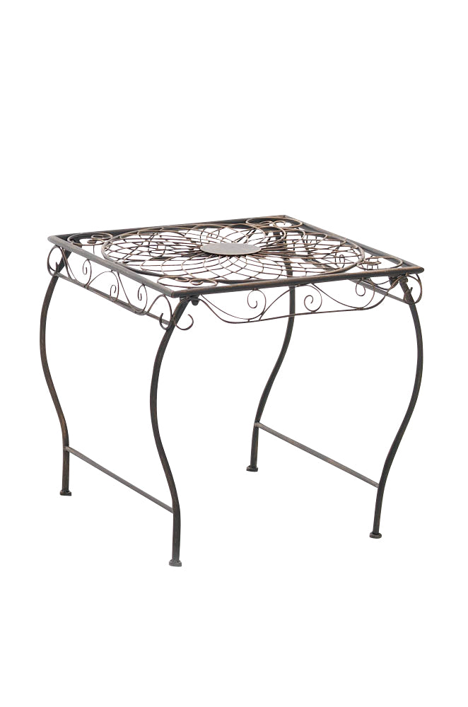 Ijzeren Tafel Zarina - Nostalgisch Design - Handgemaakt en Extreem Stabiel Kleur bronzen