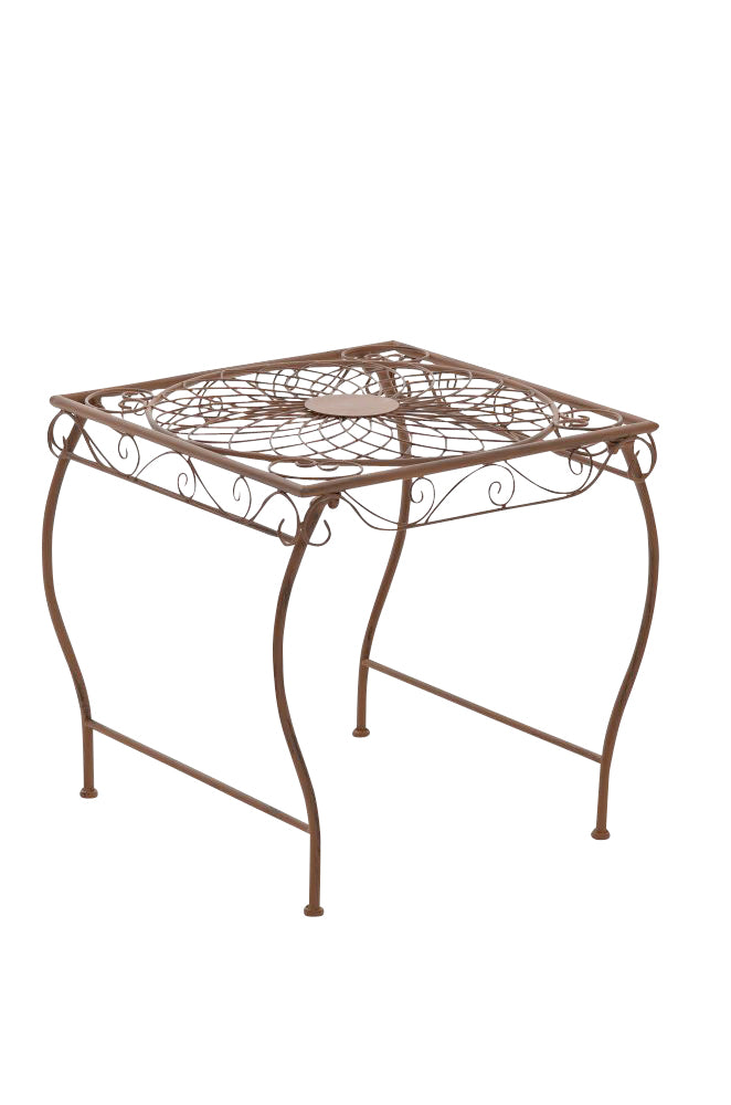 Ijzeren Tafel Zarina - Nostalgisch Design - Handgemaakt en Extreem Stabiel Kleur bronzen