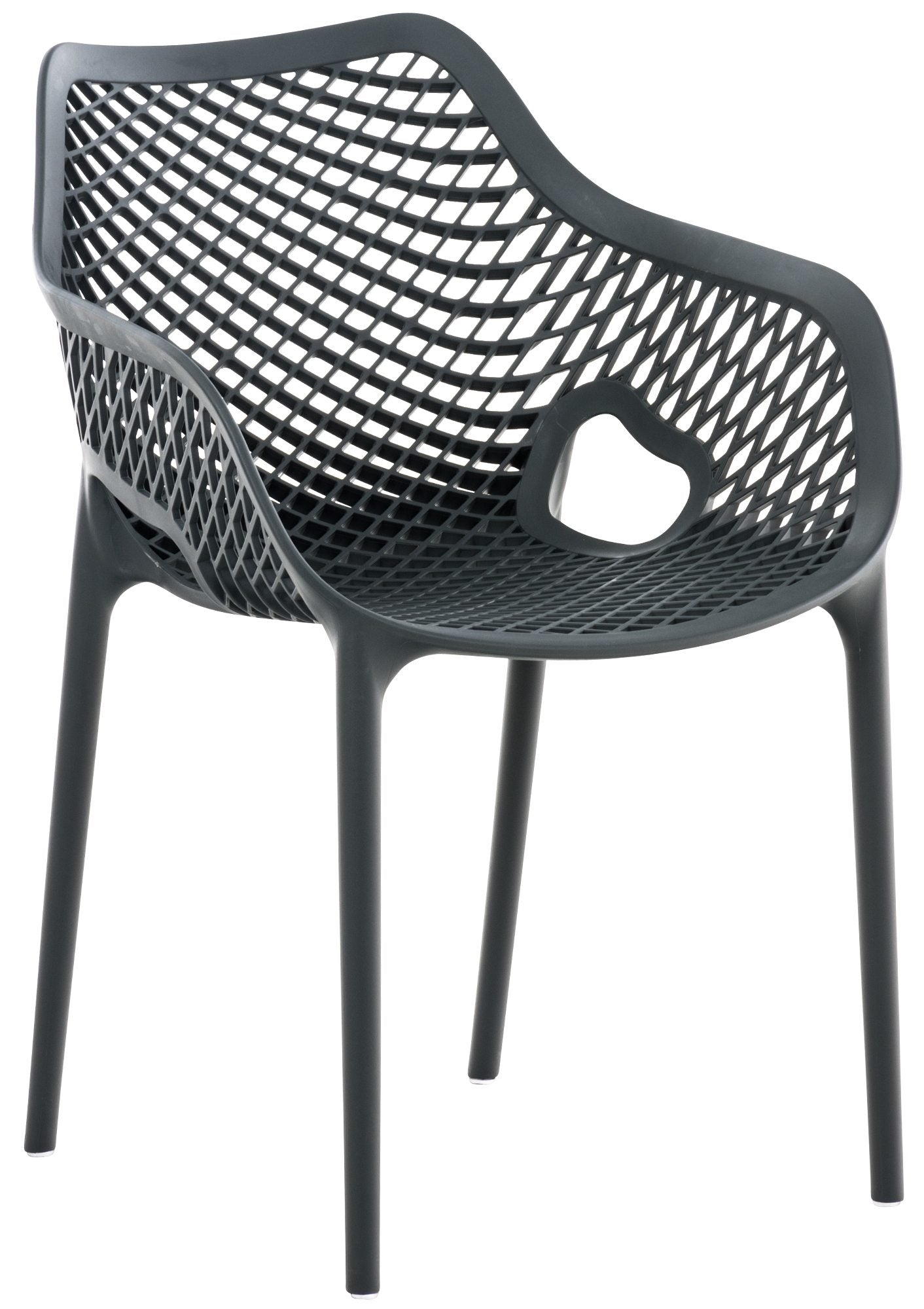 Stapelstoel XL - Terrasstoel - Optimaal Zitcomfort, Weer- en UV-bestendig Kleur donkergrijs