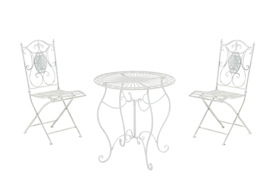 Nostalgisch Design Tuinset - Klassiek Meubel - Handgemaakte Details, Stabiel Ijzer Kleur antiek-groen
