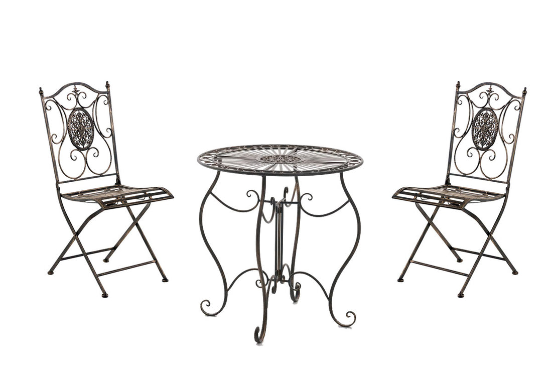 Nostalgische Tuinset, Duurzame Buitenmeubels, Charmante Antieke Patina - Tijdloos Design Kleur brons