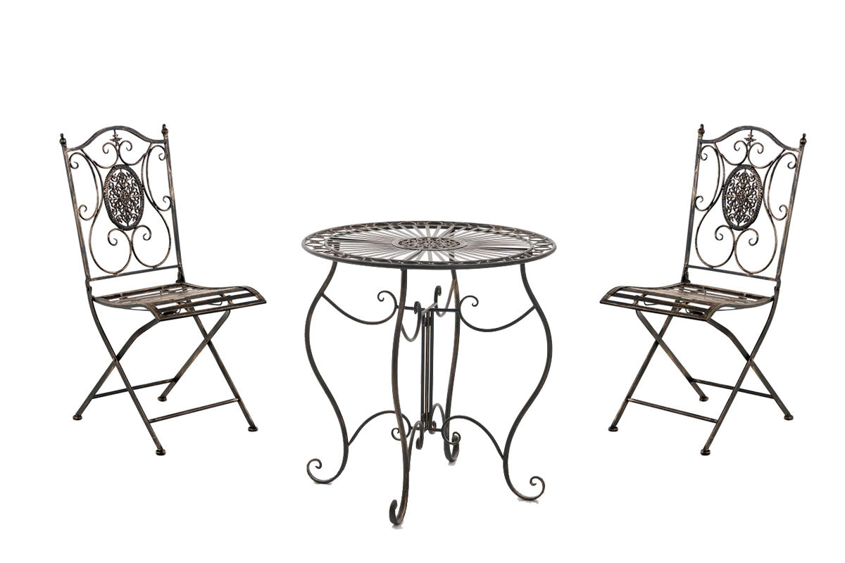 Nostalgische Tuinset, Duurzame Buitenmeubels, Charmante Antieke Patina - Tijdloos Design Kleur brons
