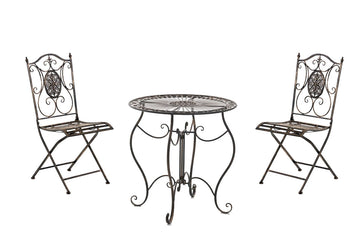 Nostalgische Tuinset, Duurzame Buitenmeubels, Charmante Antieke Patina - Tijdloos Design Kleur brons