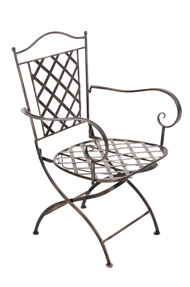 Nostalgische Tuinstoel - Decoratieve Blikvanger - Handgemaakt Ijzer Design Kleur brons