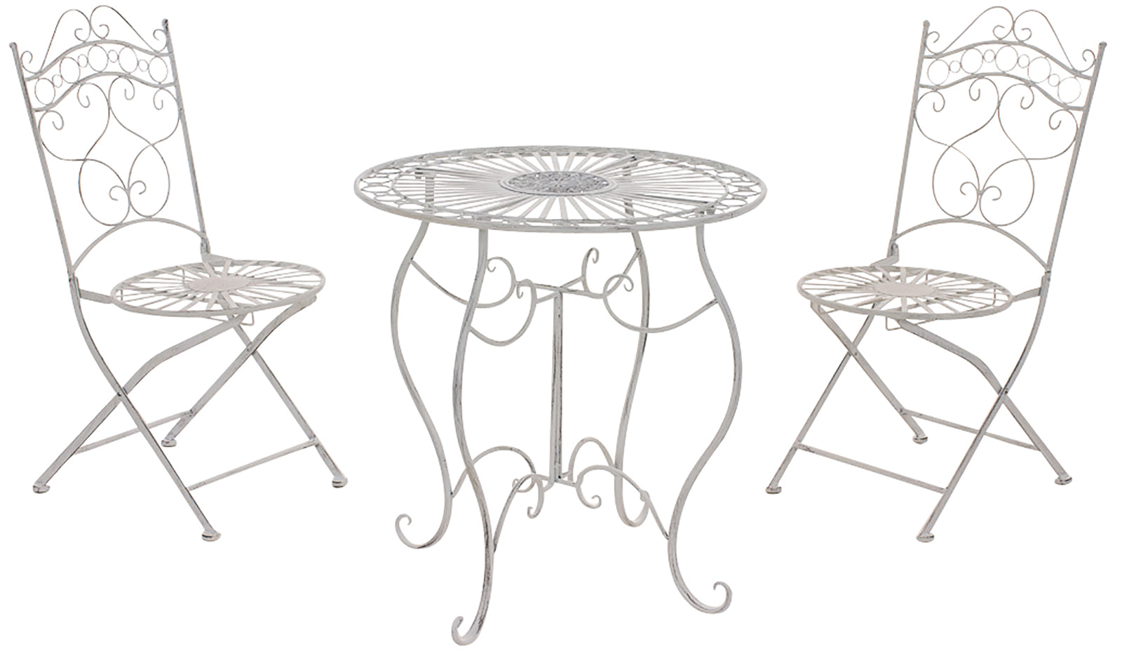 Tuinmeubelset - Terrasmeubilair, Nostalgisch Design, Handgemaakt Decor Kleur antiek wit