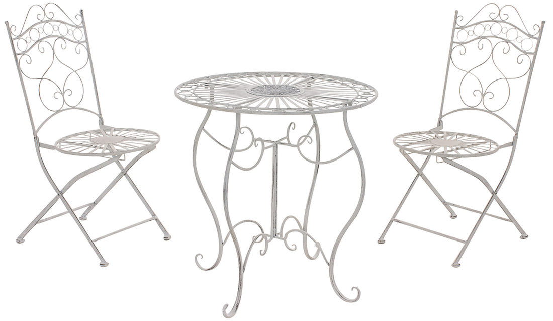 Tuinmeubelset - Terrasmeubilair, Nostalgisch Design, Handgemaakt Decor Kleur antiek wit