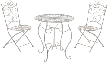 Tuinmeubelset - Terrasmeubilair, Nostalgisch Design, Handgemaakt Decor Kleur antiek wit