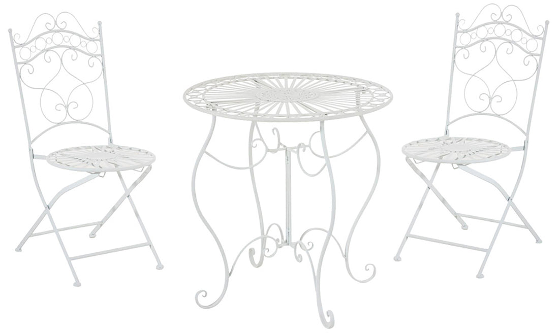 Tuinmeubelset - Terrasmeubilair, Nostalgisch Design, Handgemaakt Decor Kleur antiek wit