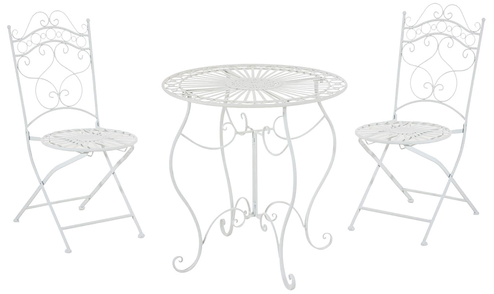 Tuinmeubelset - Terrasmeubilair, Nostalgisch Design, Handgemaakt Decor Kleur wit