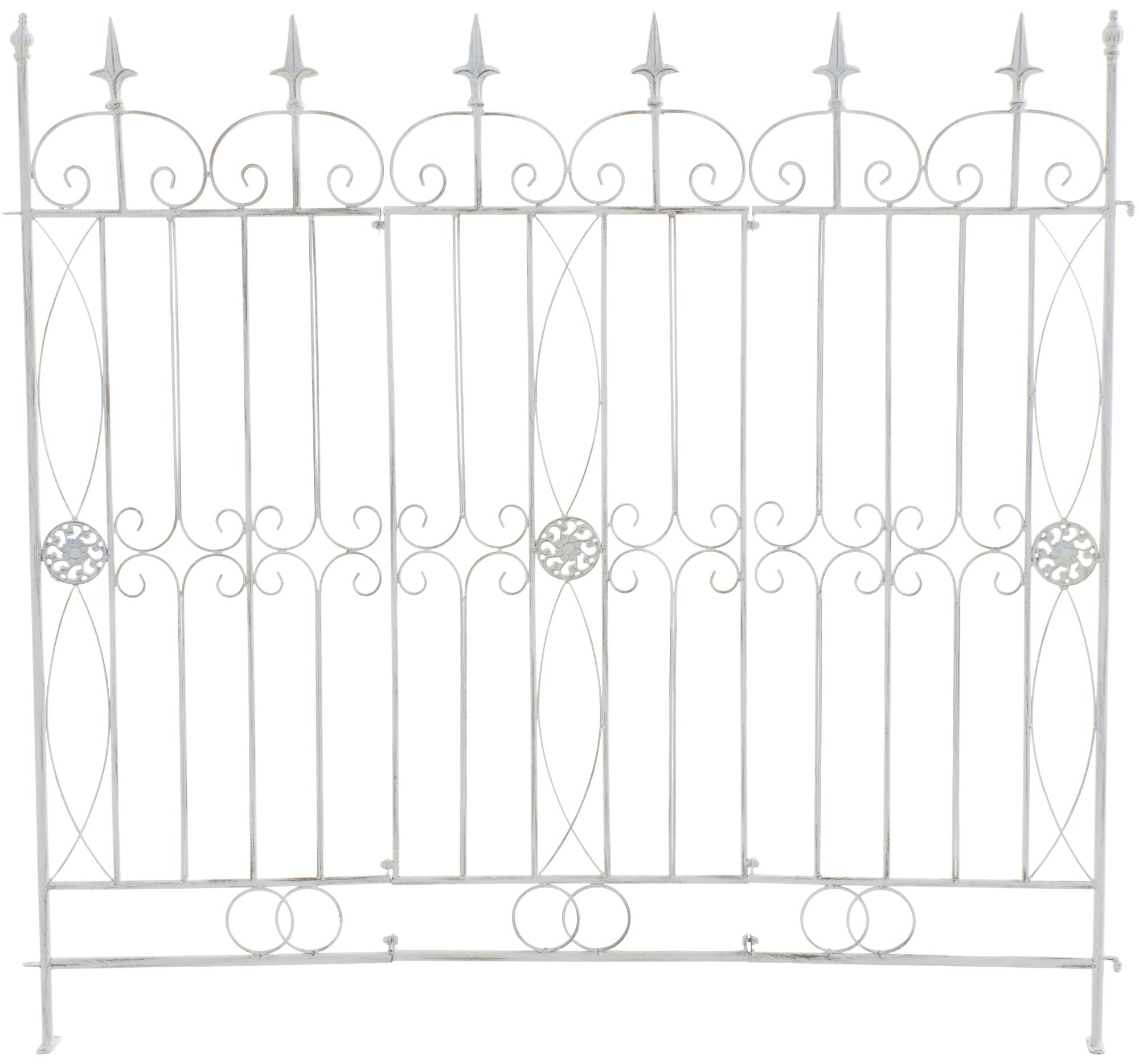 Landelijk Tuinhek - Rustiek Design - Duurzaam IJzer voor Esthetische Tuinafscheiding Kleur antiek wit