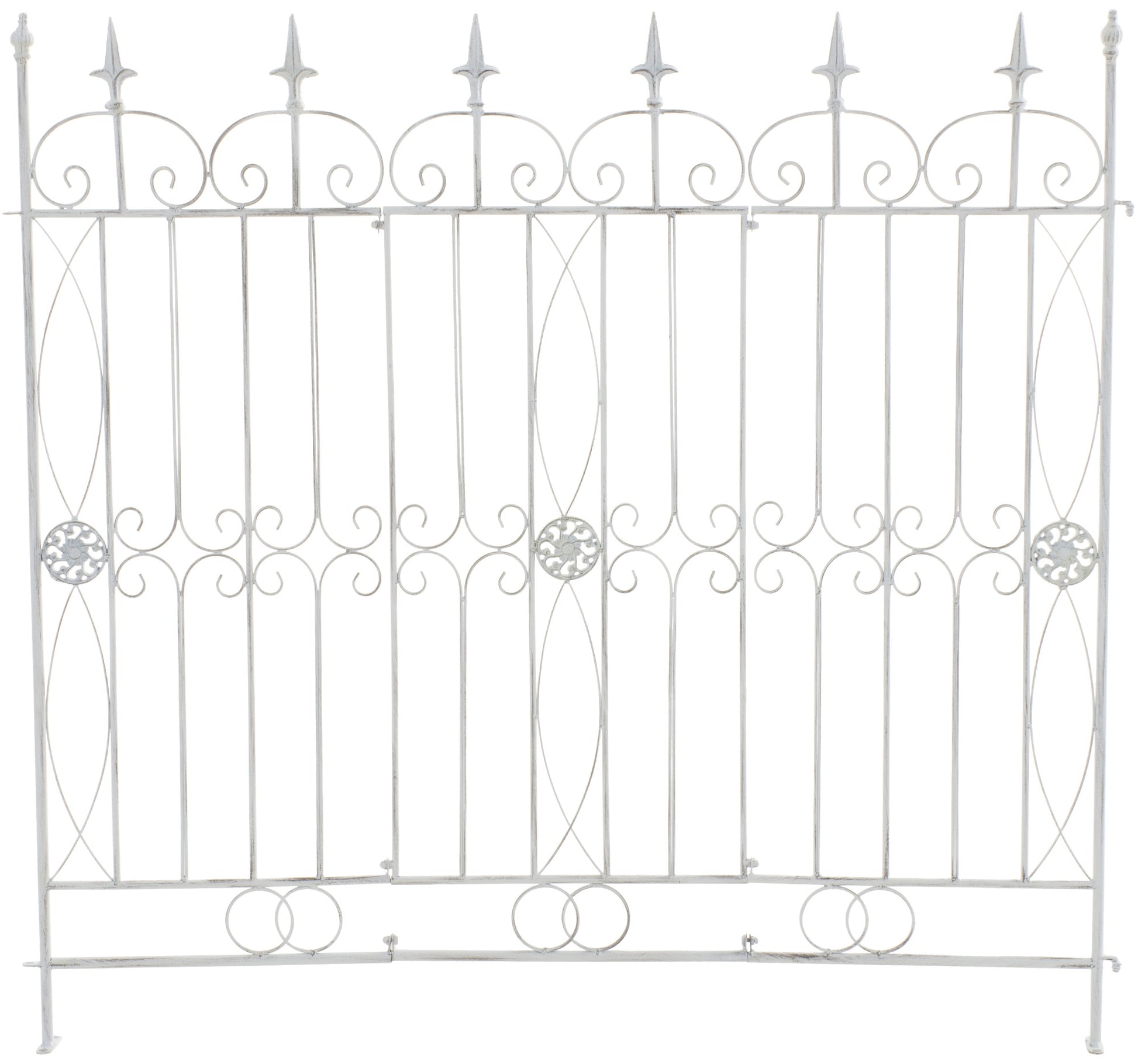 Landelijk Tuinhek - Rustiek Design - Duurzaam IJzer voor Esthetische Tuinafscheiding Kleur antiek wit