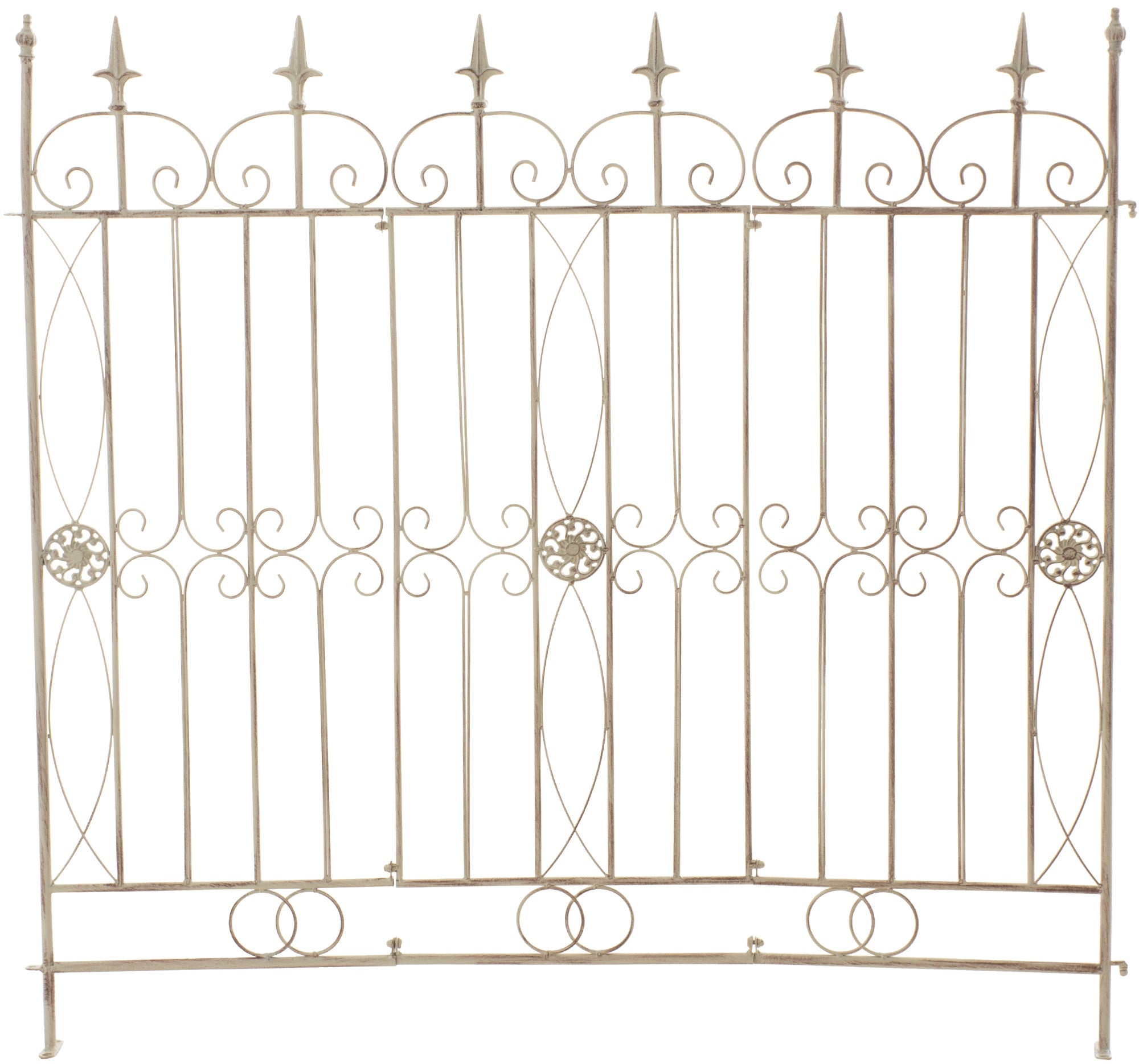 Landhuisstijl Tuinhek - Rustieke Omheining - Verlengbaar Design Kleur antiek-crème