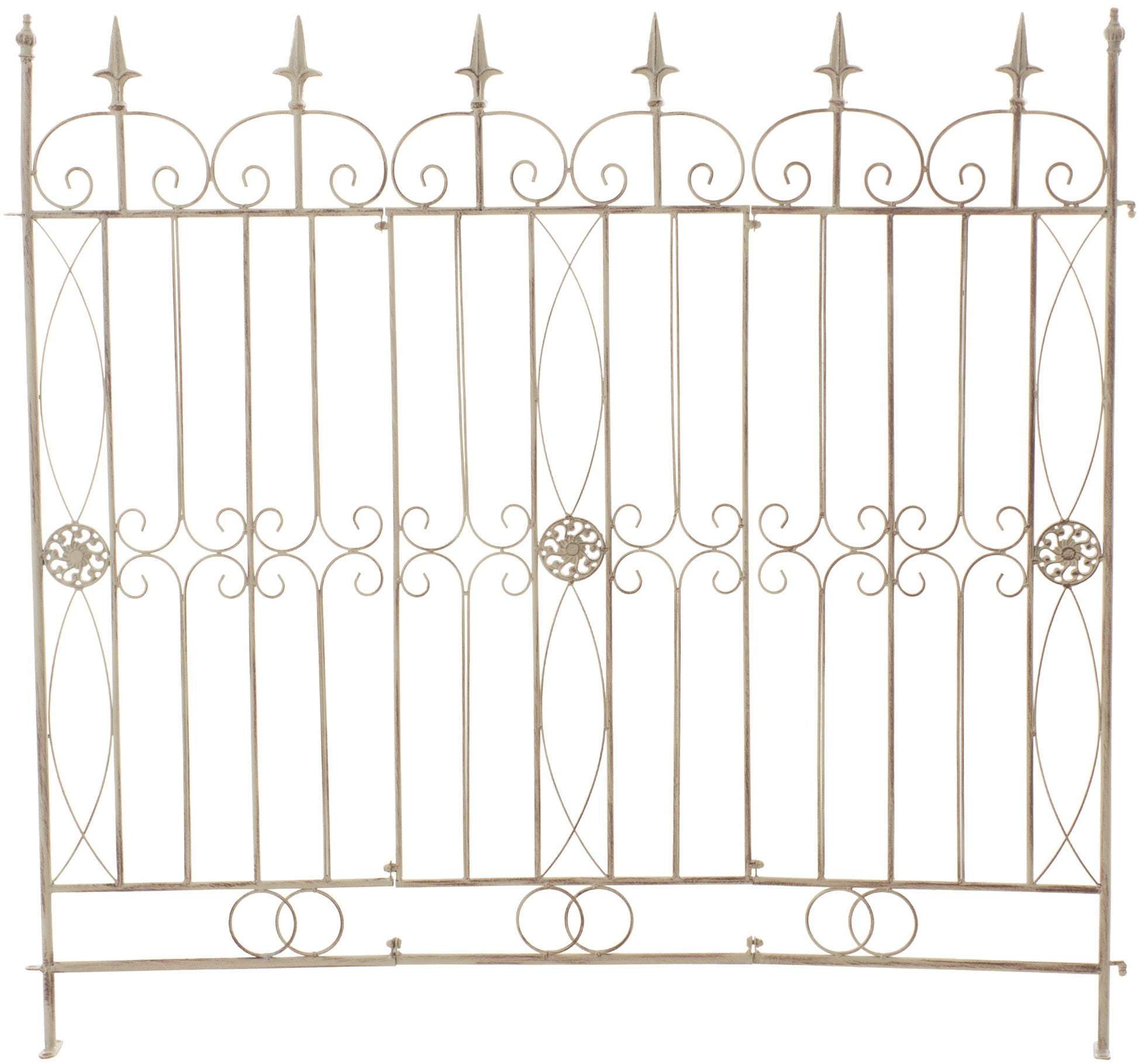 Landhuisstijl Tuinhek - Rustieke Omheining - Verlengbaar Design Kleur antiek-crème