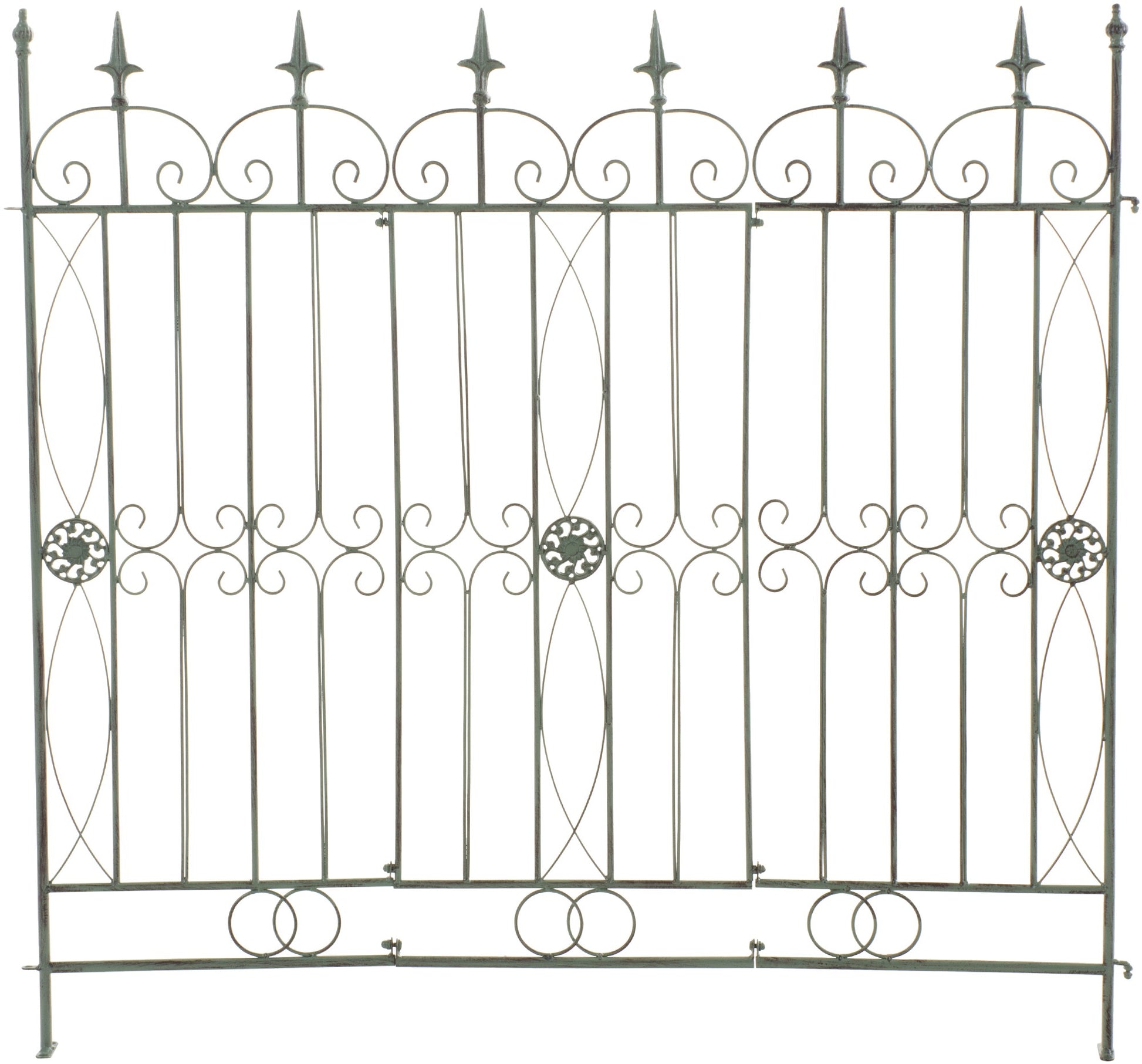 Landelijk Tuinhek - Rustiek Design - Duurzaam IJzer voor Esthetische Tuinafscheiding Kleur antiek-groen
