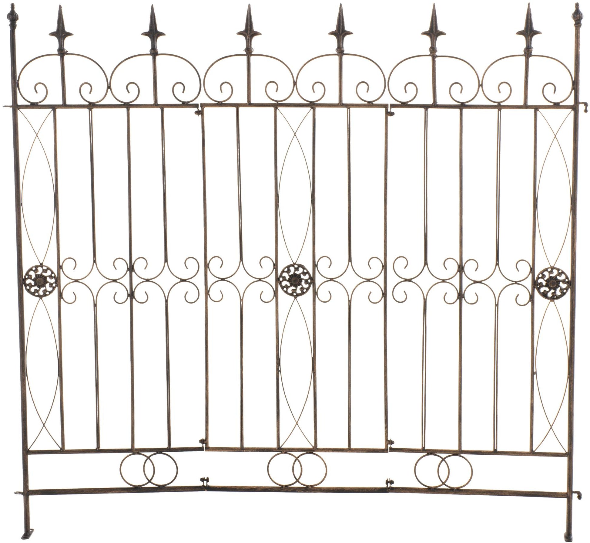 Landelijk Tuinhek - Rustiek Design - Duurzaam IJzer voor Esthetische Tuinafscheiding Kleur bronzen