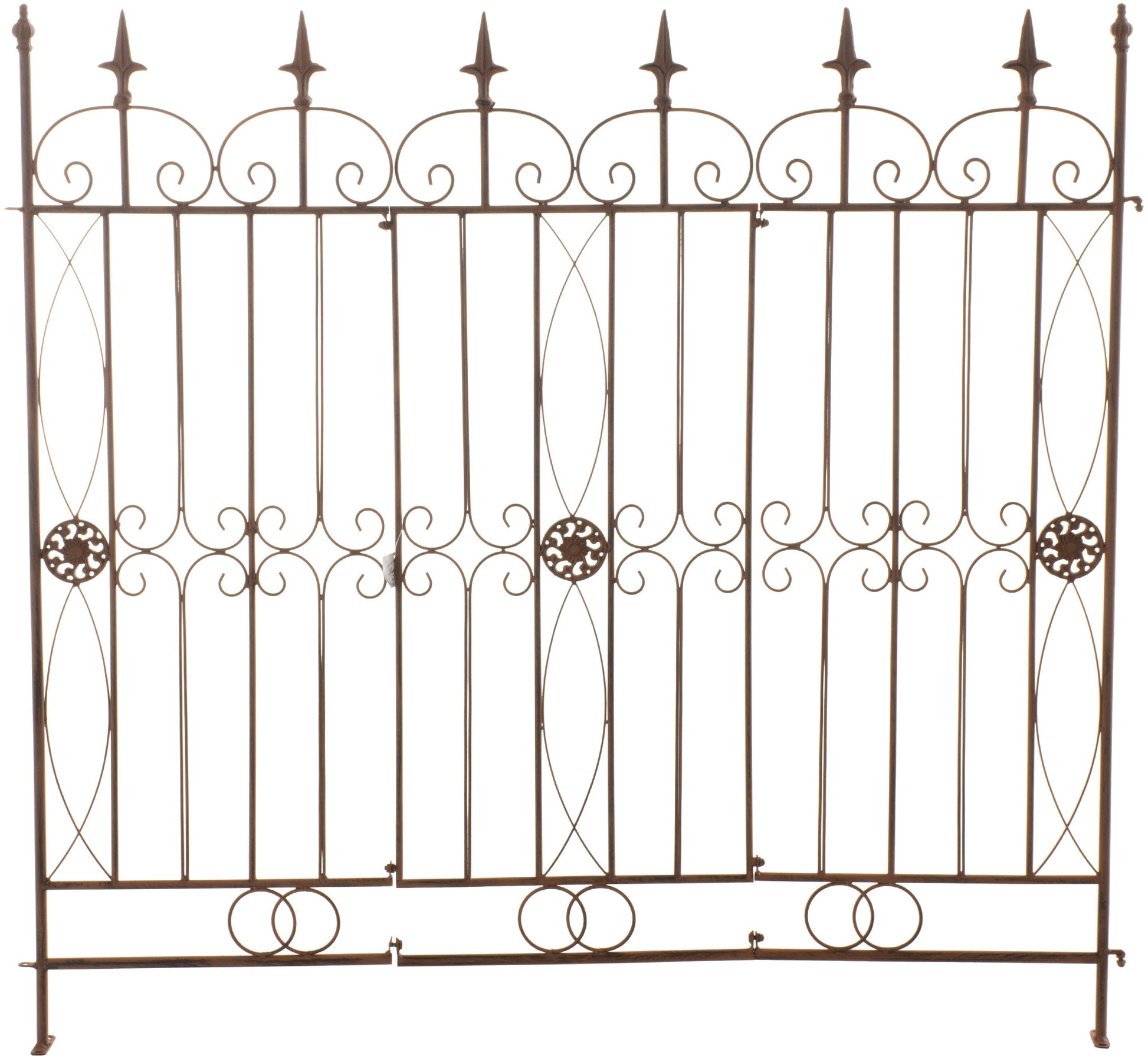Landelijk Tuinhek - Rustiek Design - Duurzaam IJzer voor Esthetische Tuinafscheiding Kleur antiek bruin