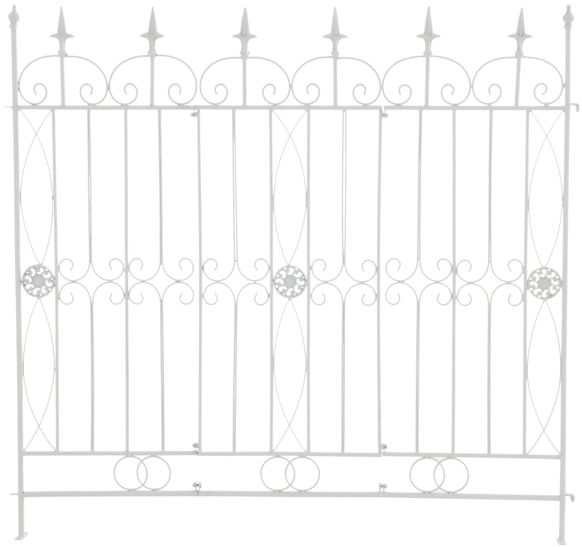 Landelijk Tuinhek - Rustiek Design - Duurzaam IJzer voor Esthetische Tuinafscheiding Kleur wit
