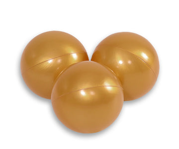 Plastic ballen voor ballenbad - speelballen - kindveilig en flexibel, set van 50 stuks, goud