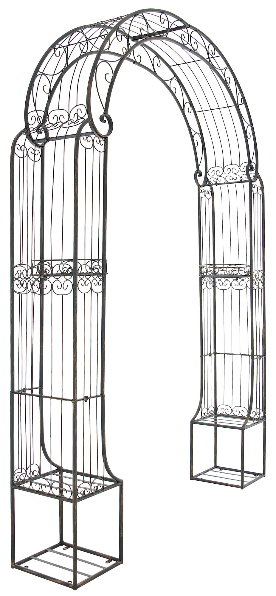 IJzeren Boog voor Klimplanten - Tuin Trellis - Elegant Ontwerp met Opbergmogelijkheden Kleur antiek wit