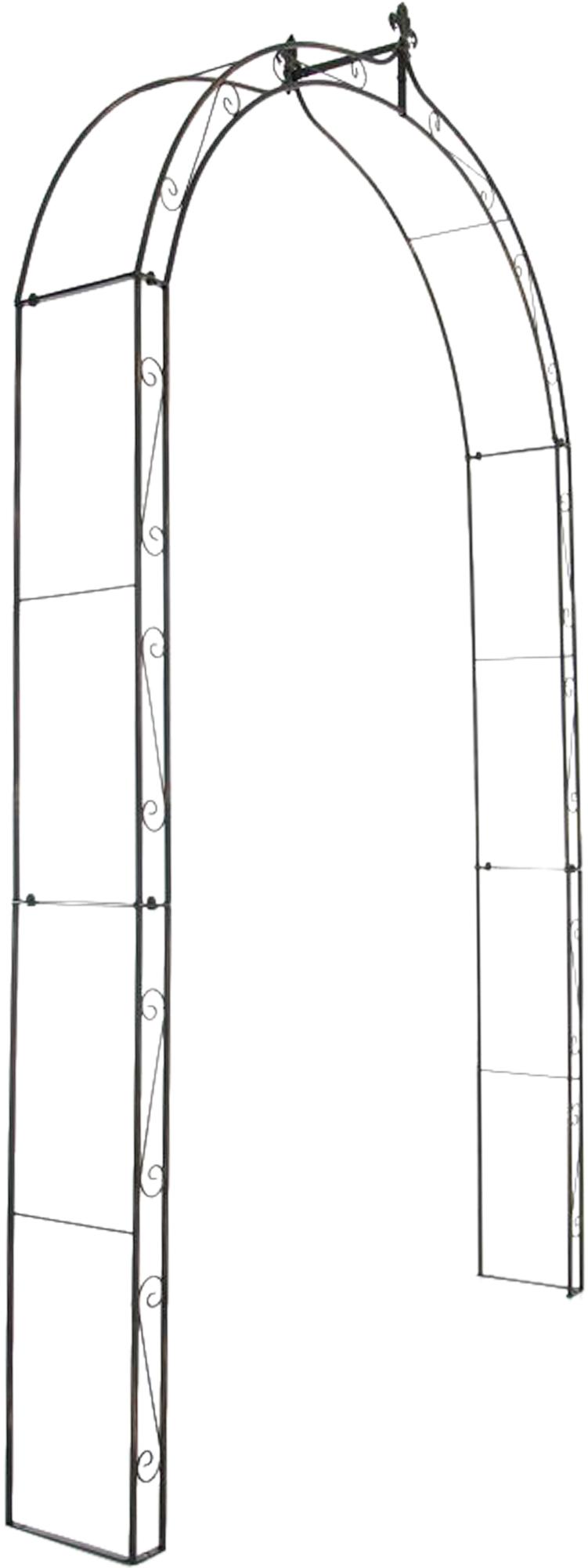 Elegante Tuinboog, Klimplant Ondersteuning, Gepoedercoat Ijzer Kleur antiek bruin