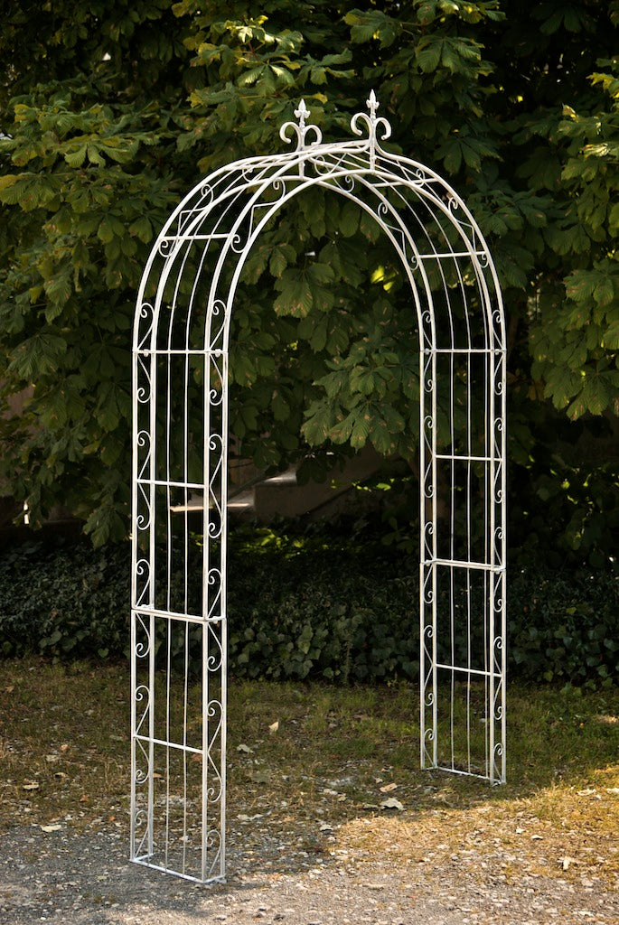 Elegante Rozenboog - Klimboog met Stabiele Constructie voor Weelderige Groei Kleur antiek wit