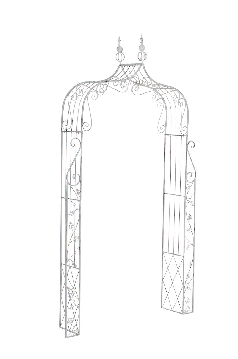Elegante Rozenboog Aurora - Tuinboog - Stevige Plantondersteuning Kleur antiek wit