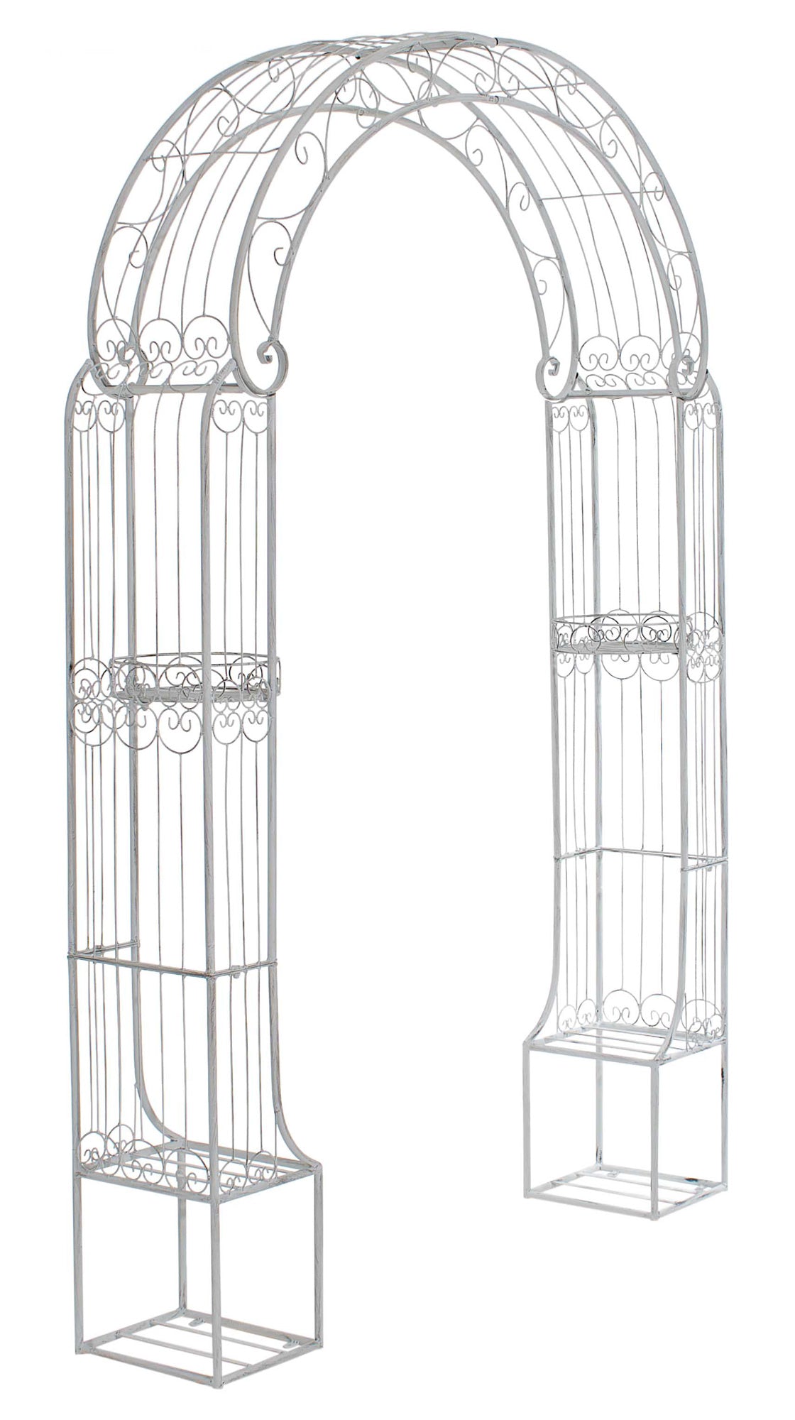 IJzeren Boog voor Klimplanten - Tuin Trellis - Elegant Ontwerp met Opbergmogelijkheden Kleur antiek wit