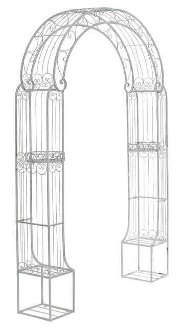 IJzeren Boog voor Klimplanten - Tuin Trellis - Elegant Ontwerp met Opbergmogelijkheden Kleur antiek wit
