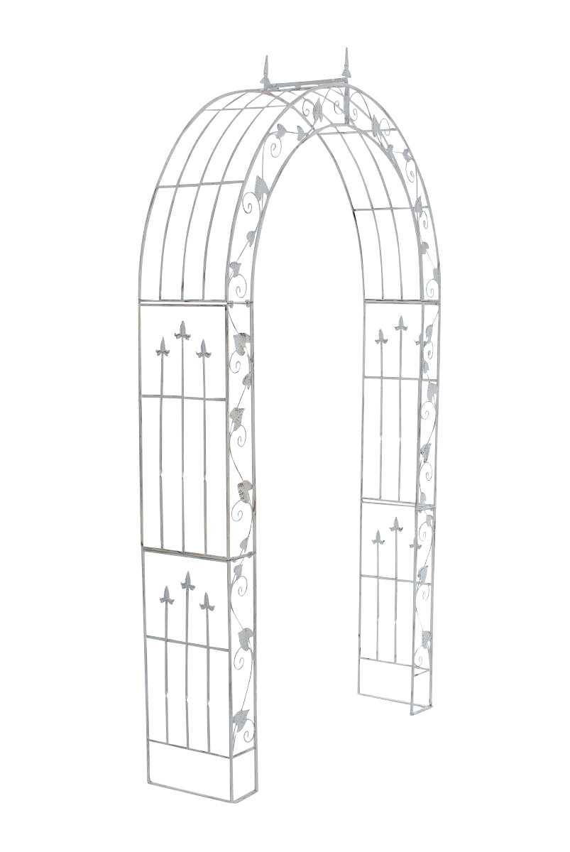 Rozenboog voor Klimplanten - Tuinboog - Elegant ontwerp, Handgemaakt Ijzer Kleur antiek wit