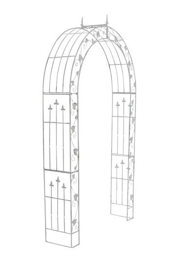 Rozenboog voor Klimplanten - Tuinboog - Elegant ontwerp, Handgemaakt Ijzer Kleur antiek wit