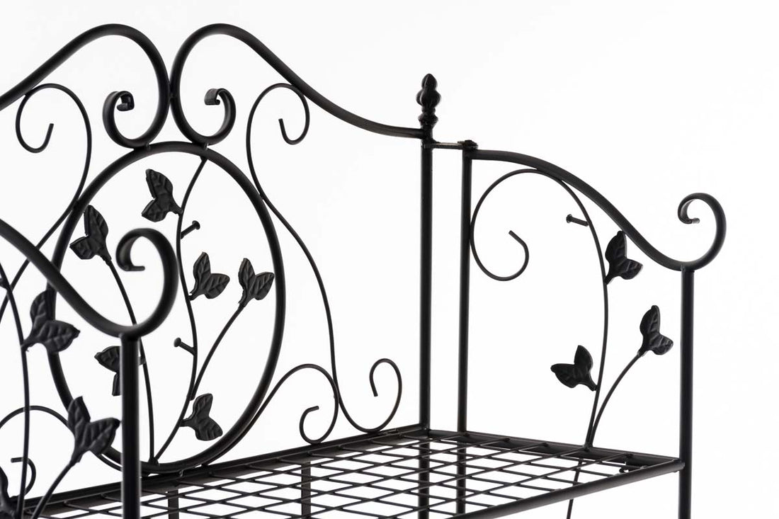 Landelijk Staand Rek, Metalen Organisator, Stevig & Inklapbaar Design Kleur zwart