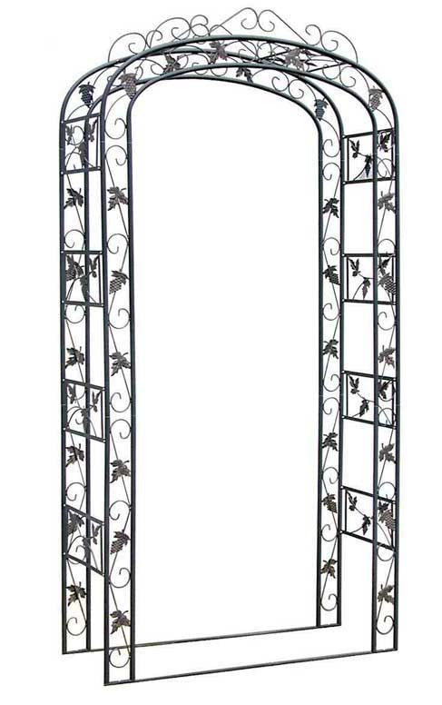 Tuinboog - Klimrek - Handgemaakt Metaal 240cm Hoog - Stijlvol Ontwerp Kleur zwart